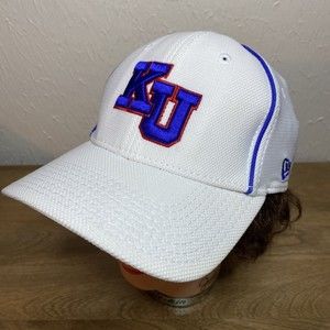 New Era University of Kansas KU Jayhawks Logo Hat White Size Medium/Large
